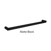 Bellino Solid Brass Single Or Double Towel Rail 600mm In Chrome, Matte Black, Black & Chrome, High Gloss Black, Brushed Gold, Brushed Nickel & Gunmetal Grey-Single matte black